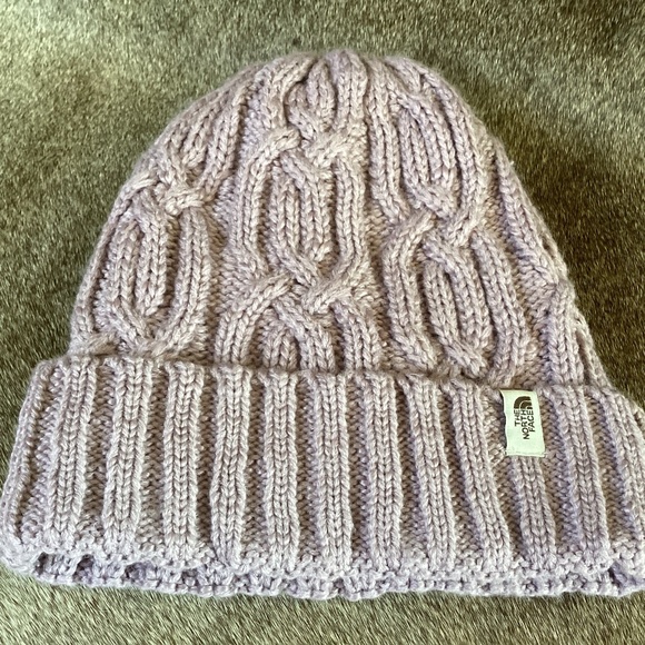 The North Face Lavender Soft Fleece Lined Heavy Knit Hat main image 5